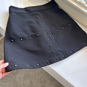 Zara Black Mini Skirt with Silver Pyramid Studs